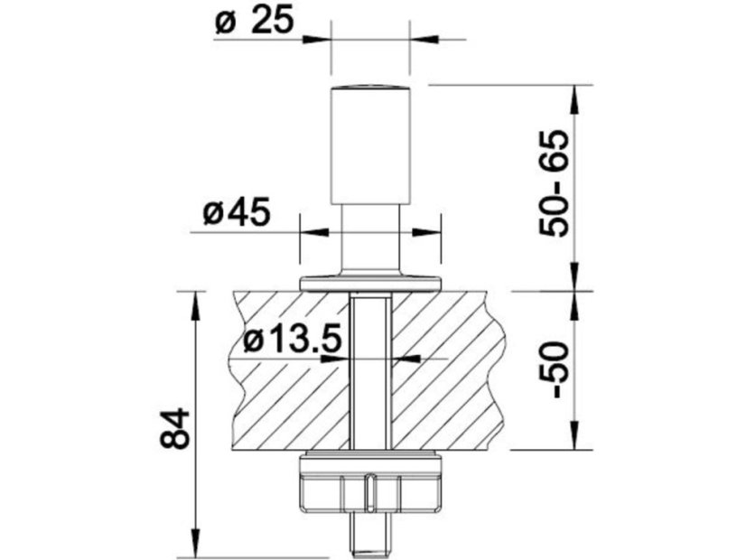 Ovládací knoflík táhla Blanco kulaté plast chrom