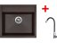 Set Sinks Solo 560 Marone + Elasta nerez/černá
