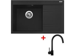 Set Sinks RIM 780 L Metalblack + Vitalia černá matná