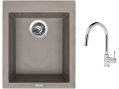 Set Sinks CUBE 410 Truffle + baterie Sinks MIX 35 P chrom Set Sinks CUBE 410 Truffle + baterie Sinks MIX 35 P chrom