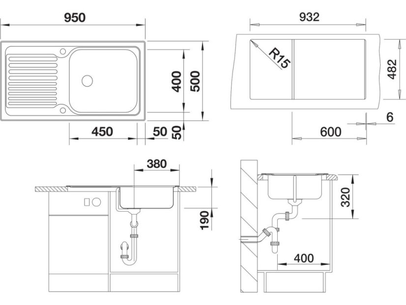 Nerezový drez Blanco XL 6 S Nerez prírodný lesk
