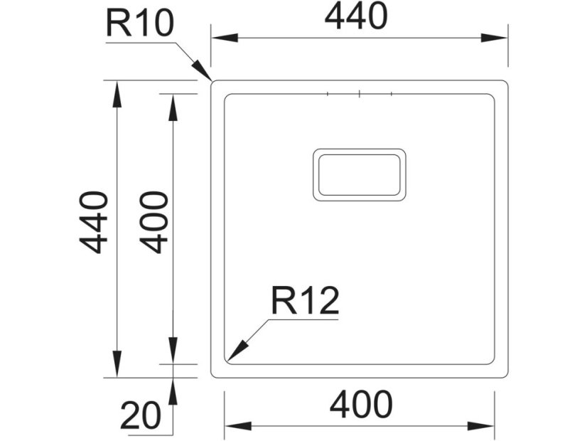 Nerezový dřez Sinks BOX 440 FI 1,0mm
