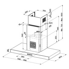 Digestoř Faber Air Hub Stilo Comfort X A60 nákres