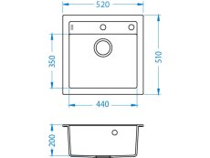 Granitový jednodrez Alveus Formic 20 Chocolate