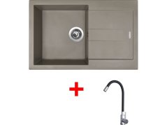 Set Sinks Amanda 780 Truffle + Elasta nerez/černá