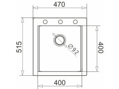 Granitový drez Pyramis Siros 47 x 51,5 Béžová