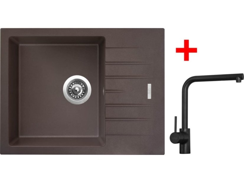 Sinks PERFECTO 650 Marone + ELKA Černá matná