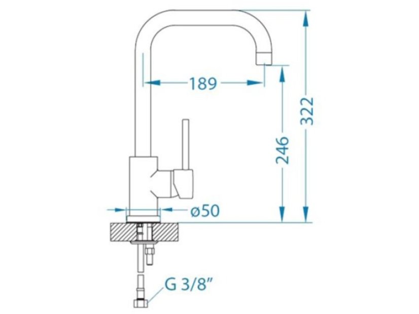 Kuchyňská baterie Alveus OZ Copper nákres