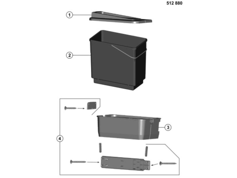 Odpadkový koš Blanco Singolo-S, 2 x 7 litrů