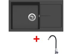Set Sinks Infinity 860 Pureblack + Elasta nerez/černá
