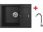 Sinks AMANDA 650 Metalblack + Elasta nerez/černá