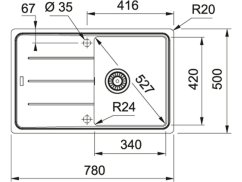Granitový dřez Franke BFG 611-78 Bílá-led