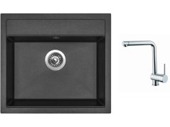 Set Sinks SOLO 560 Metalblack + batéria Sinks MIX 3 chróm