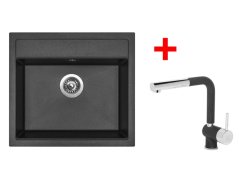 Set Sinks SOLO 560 Metalblack + Mix 3 P GR