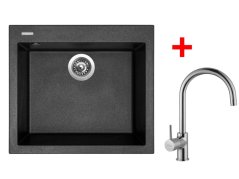 Set Sinks CUBE 560 Metalblack + Vitalia