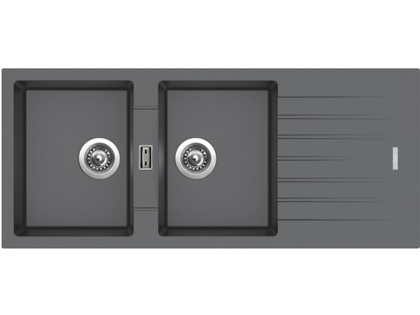 Set Sinks Perfecto 1160 Duo Titanium + Mix 3 P GR