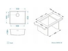 Granitový dřez Alveus Omni 30 nakres