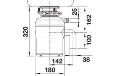 Drtič odpadu Blanco FWD Lite nákres