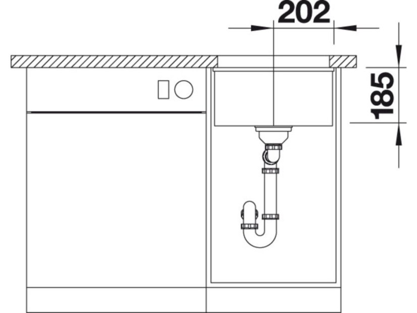 Blanco SUBLINE 375 U InFino Keramika basalt bez excentru