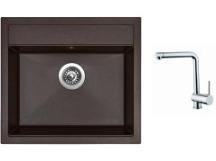 Set Sinks SOLO 560 Marone + batéria Sinks MIX 3 chróm