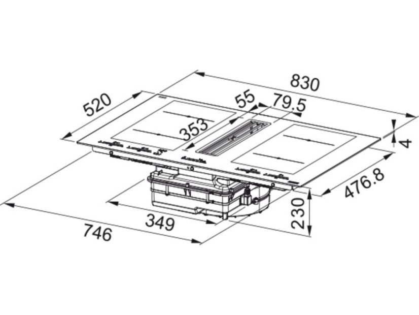 Indukční deska s odsavačem Franke FMA 8391R HI