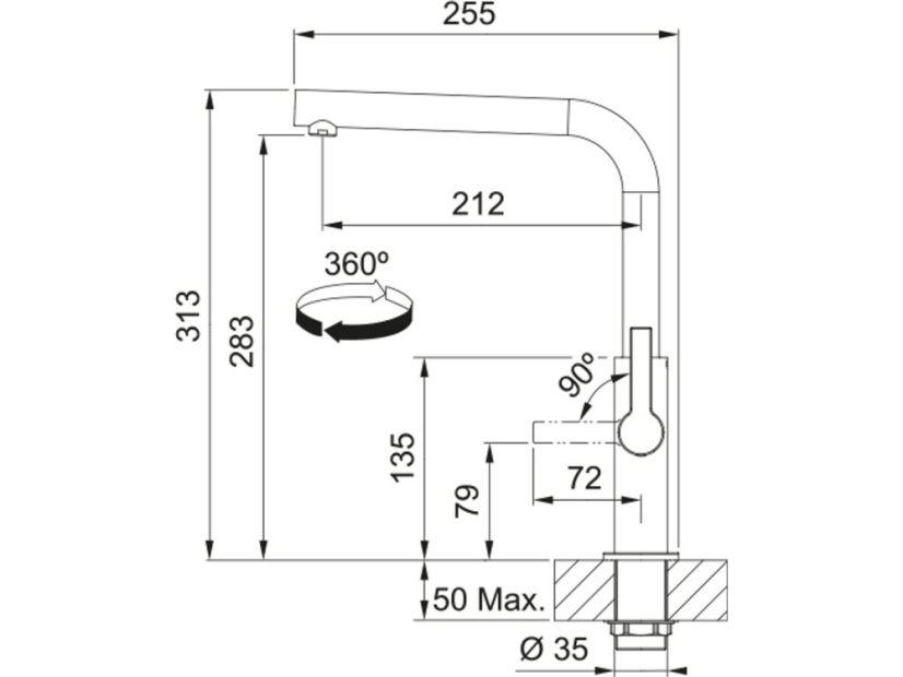 Dřezová baterie Franke FS 2841.901 MARIS SLIM Matná černá