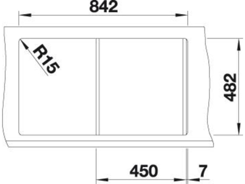 Nerezový dřez Blanco LIVIT 45 S Salto výřez