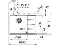Granitový dřez Franke CNG 611-62 TL/2 Pískový melír - 2