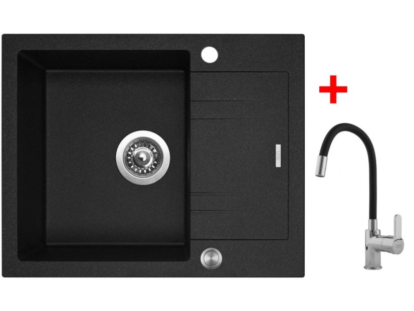 Set Sinks Linea 600 XC Granblack + Flexia