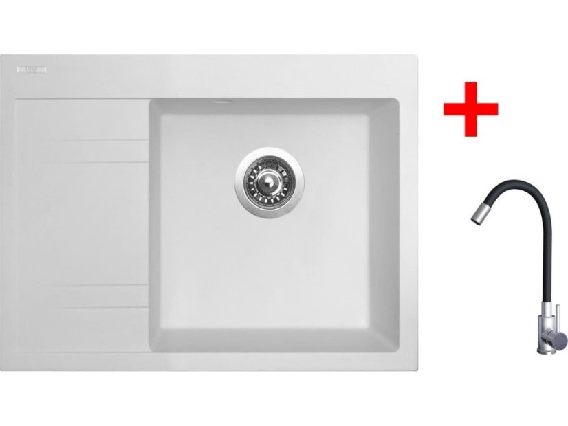 Set Sinks RIM 650 P Milk + Elasta nerez/černá