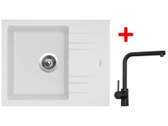 Set Sinks Linea 600 Milk + Elka černá matná