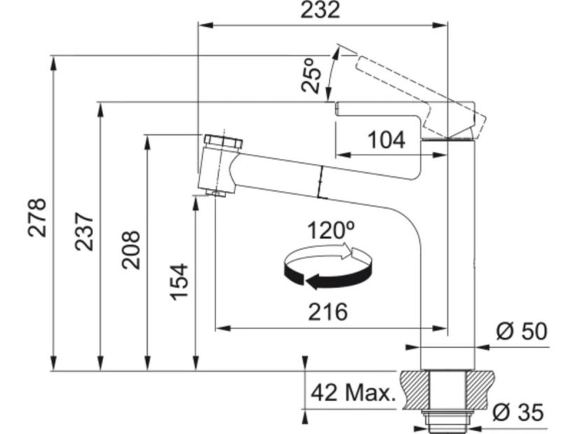 Dřezová baterie Franke FP 0131.031 Centro Chrom