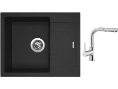 Set Sinks LINEA 600 N Granblack + batéria Sinks ENIGMA S chróm