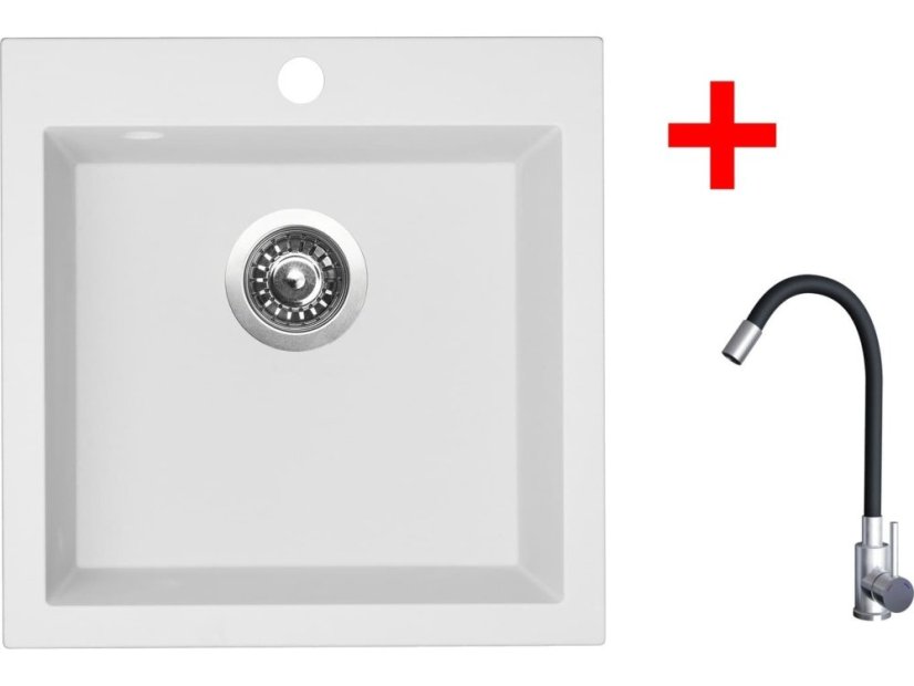 Sinks VIVA 455 Milk + Elasta nerez/černá