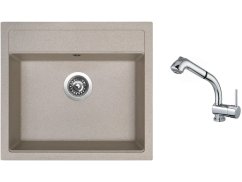 Set Sinks SOLO 560 Avena + baterie Sinks MIX 3 S Chrom