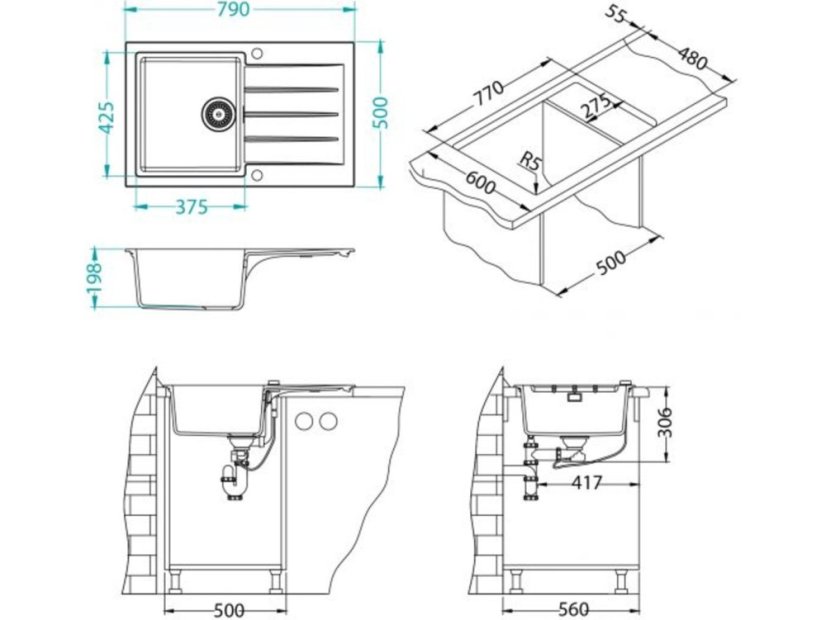 Granitový dřez Alveus CADIT 20 QC béžový A50 3