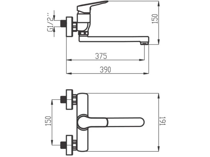 Drezová umývadlová batéria 150 mm Metalia 54 54078.0