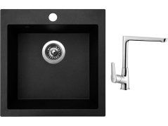 Set Sinks VIVA 455 Granblack + baterie Sinks baterie CASPIRA chrom Set Sinks VIVA 455 Granblack + baterie Sinks baterie CASPIRA chrom