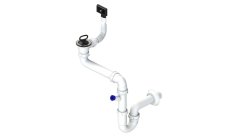 Sifon 1 1/2" pro nerez. dřezy s úsporou místa