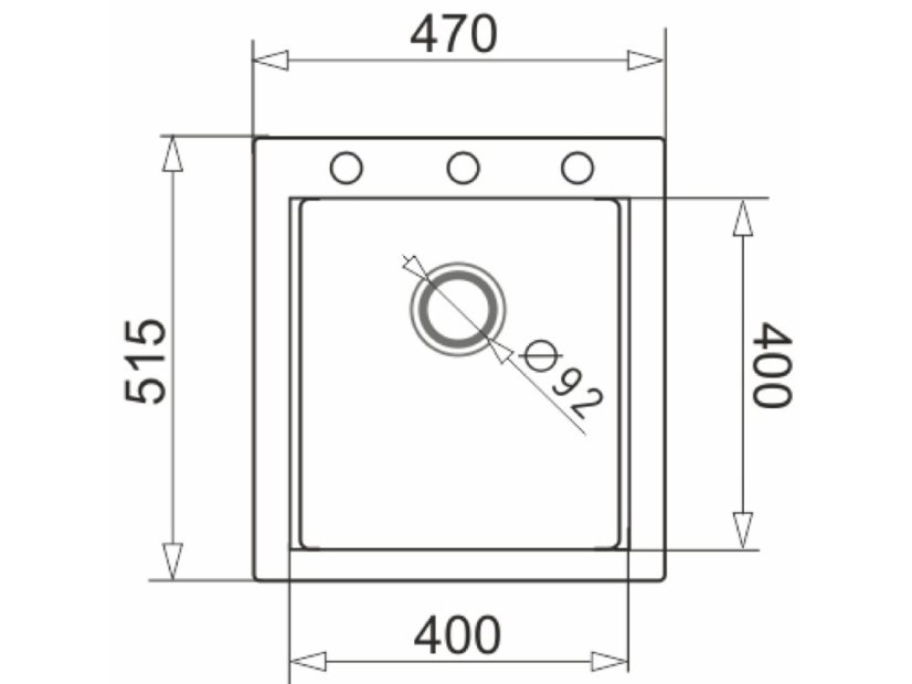 Granitový dřez Pyramis Siros 47 x 51,5 Béžová