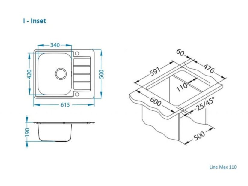 Nerezový drez Alveus Line 110 Max