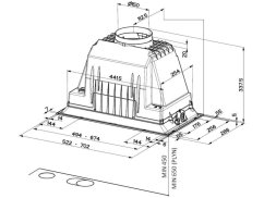 Vestavná digestoř Faber INKA PLUS HCS BK A70 nákres