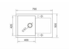 Granitový drez Pyramis Mido 79 x 50 1B 1D Čierna