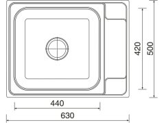 Nerezový drez Sinks GRAND 630 V matný