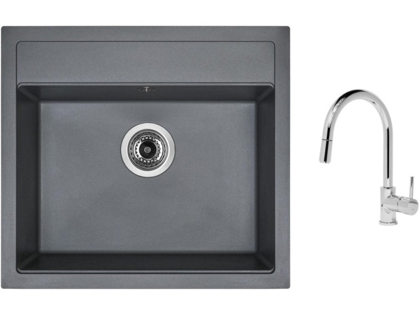 Set Sinks SOLO 560 Titanium + batéria Sinks MIX 35 P chróm