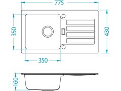 Granitový drez Alveus NIAGARA 30 béžová