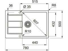 Tectonitový dřez Franke S2D 611-78 XL Bílá