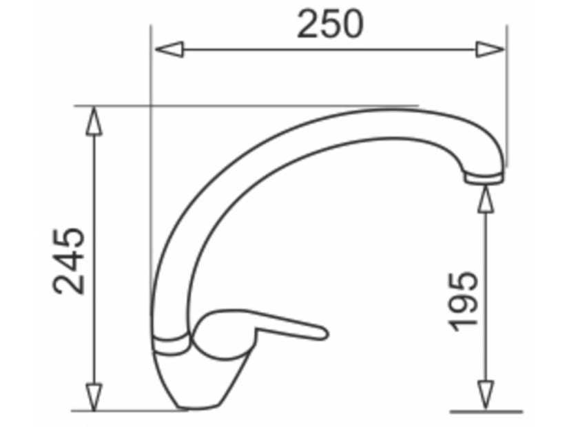 Kuchyňská baterie Pyramis Ossia nákres