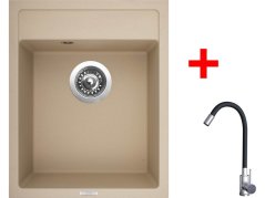 Sinks CLASSIC 400 Sahara + Elasta nerez/černá