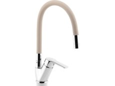 Dřezová baterie s béžovým flexi ramenem Metalia 54, chrom 3